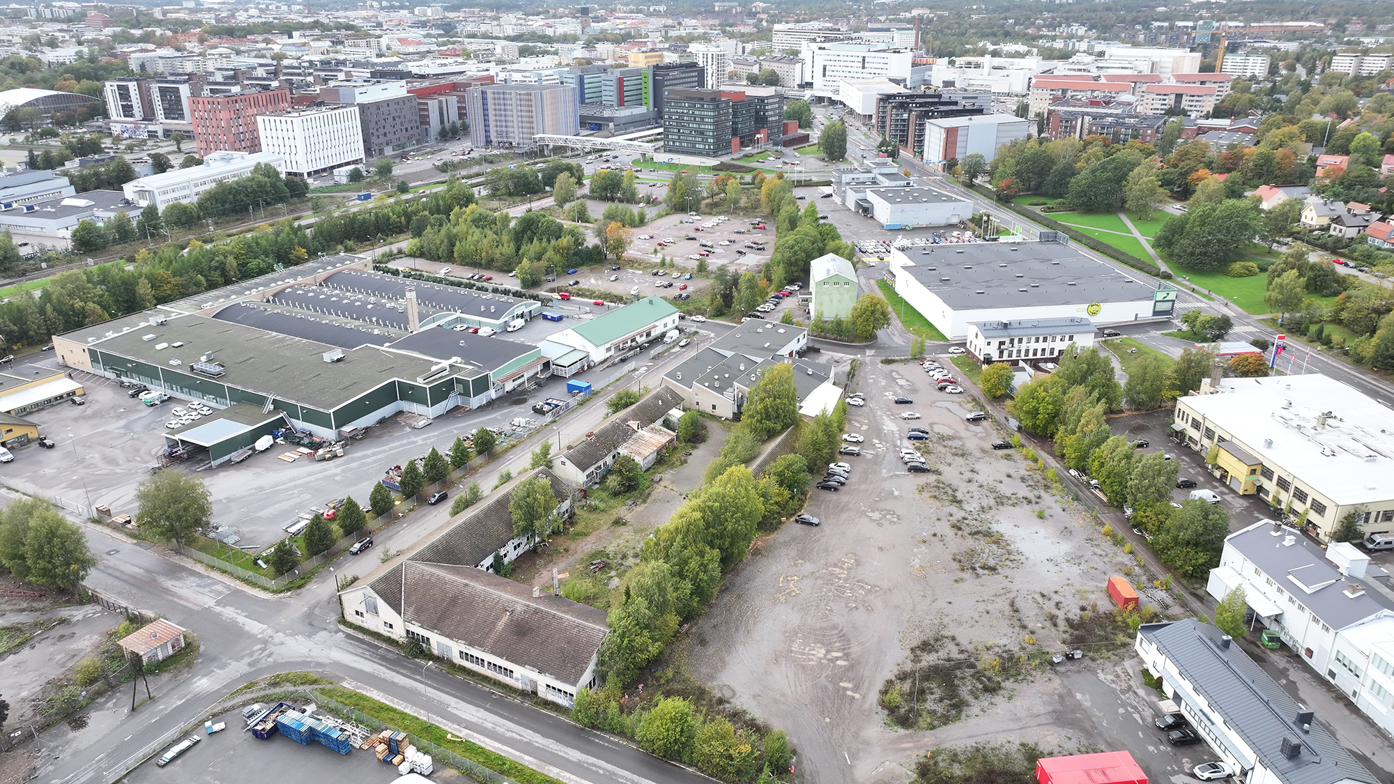 Ilmakuva Kupittaan kärjen alueelta