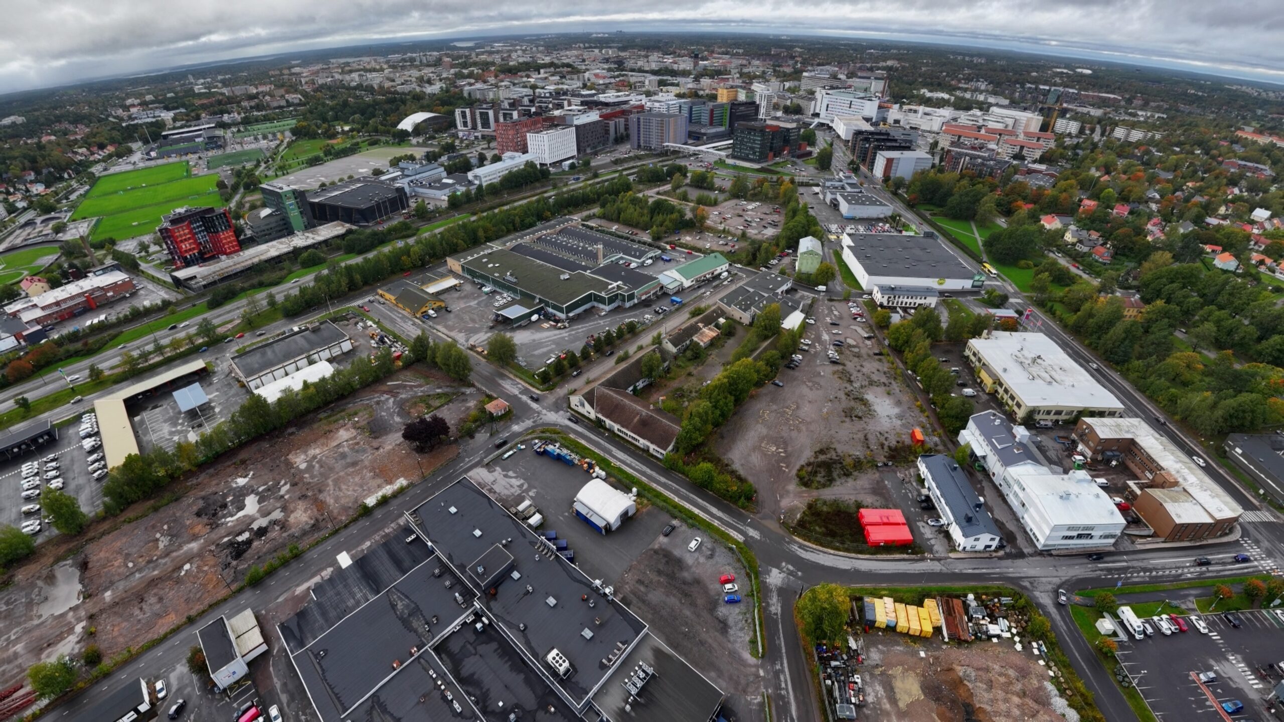 Ilmakuva Kupittaan kärjen alueelta.