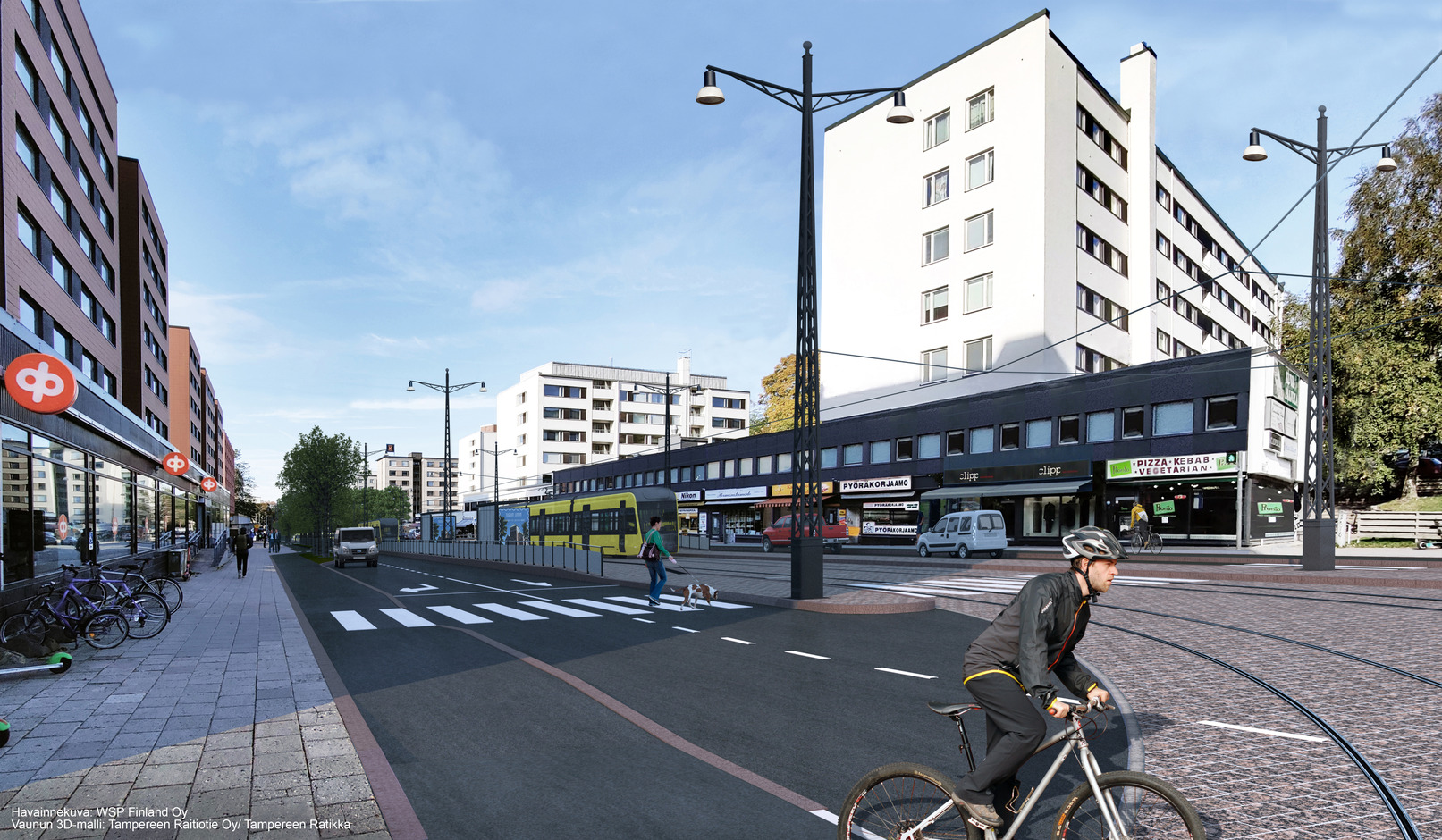 Raitiotien havainnekuva Hämeenkadulta