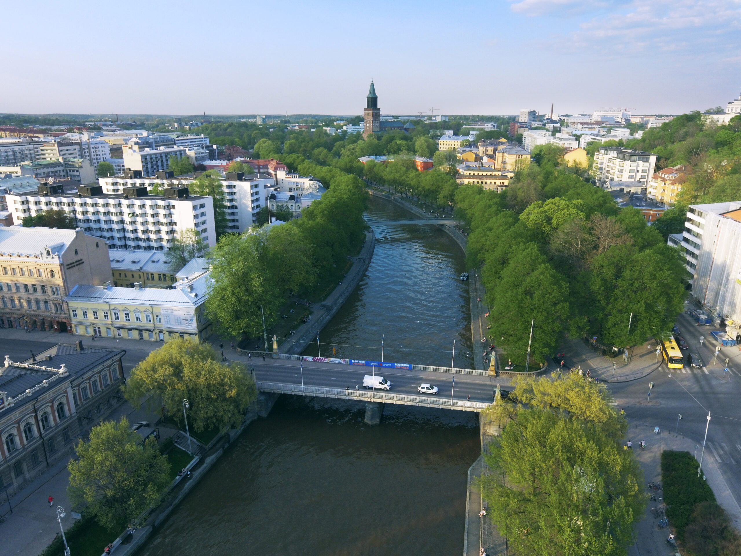 Aurajoki ilmasta kuvattuna.